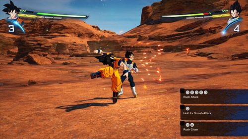 Goku performing Z Counter against Vegeta (Image via Bandai Namco)