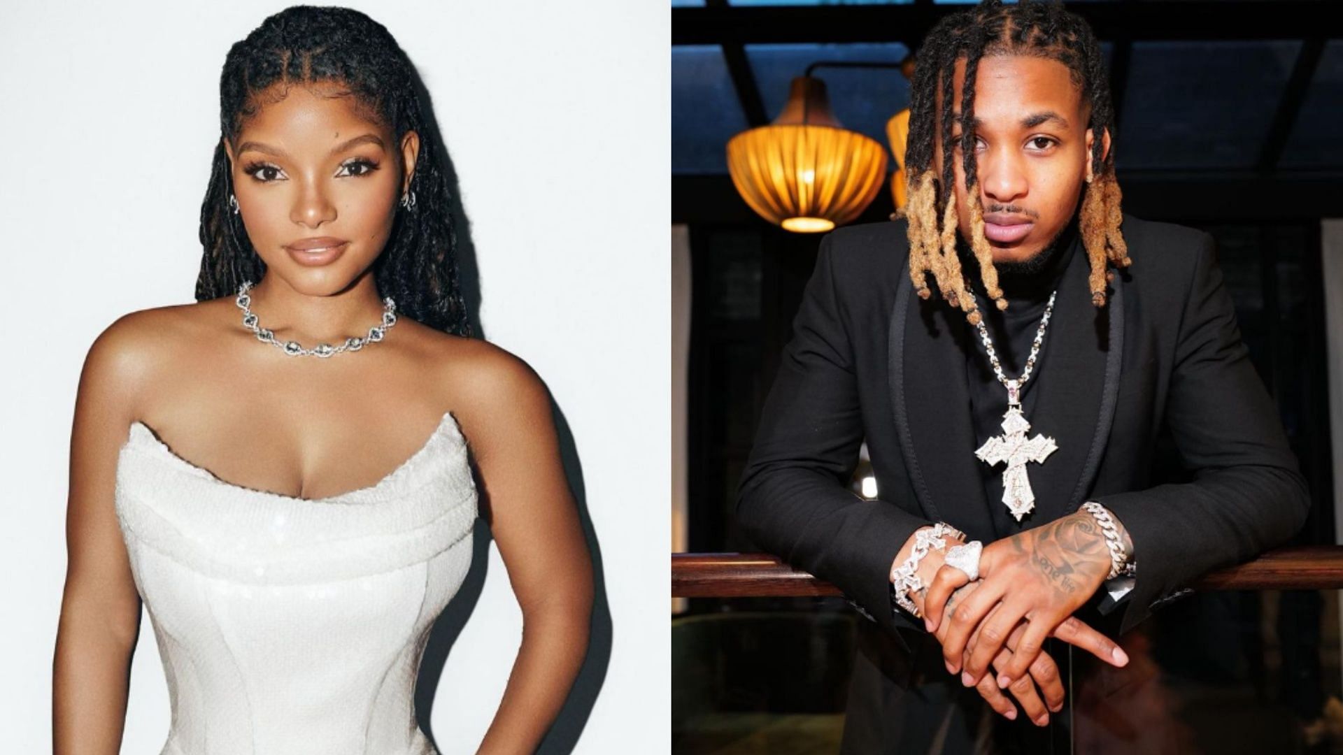 Netizens react as Halle Bailey teases breakup song following split from DDG (Image via hallebailey and ddg/Instagram)