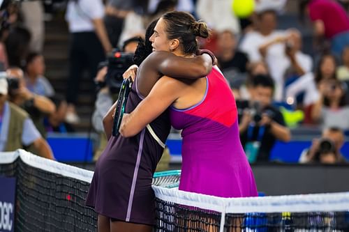 Coco Gauff and Aryna Sabalenka at the 2024 Wuhan Open (Image: Getty)