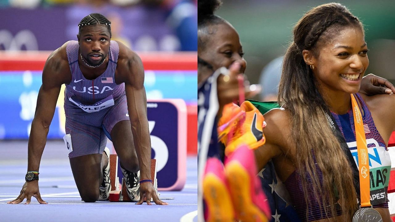 Noah Lyles and Gabby Thomas (Images via: Both Getty)