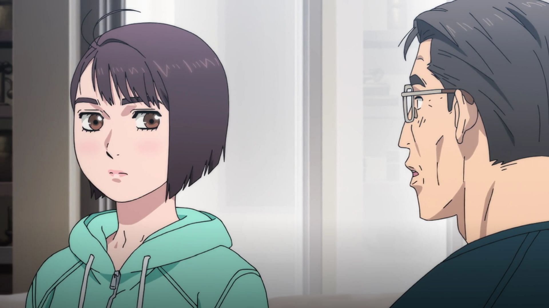 Ren and her father as seen in MF Ghost season 2 episode 1 (Image via Felix Film)