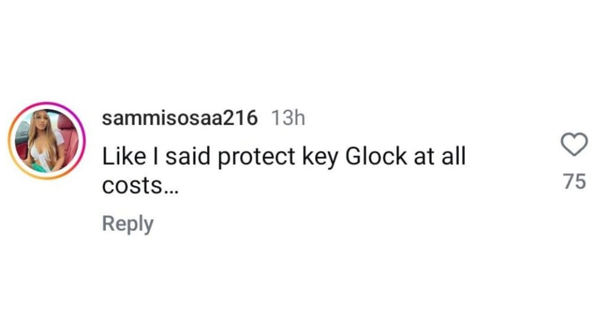 A fan asking to safeguard Key Glock. (Image via Instagram)