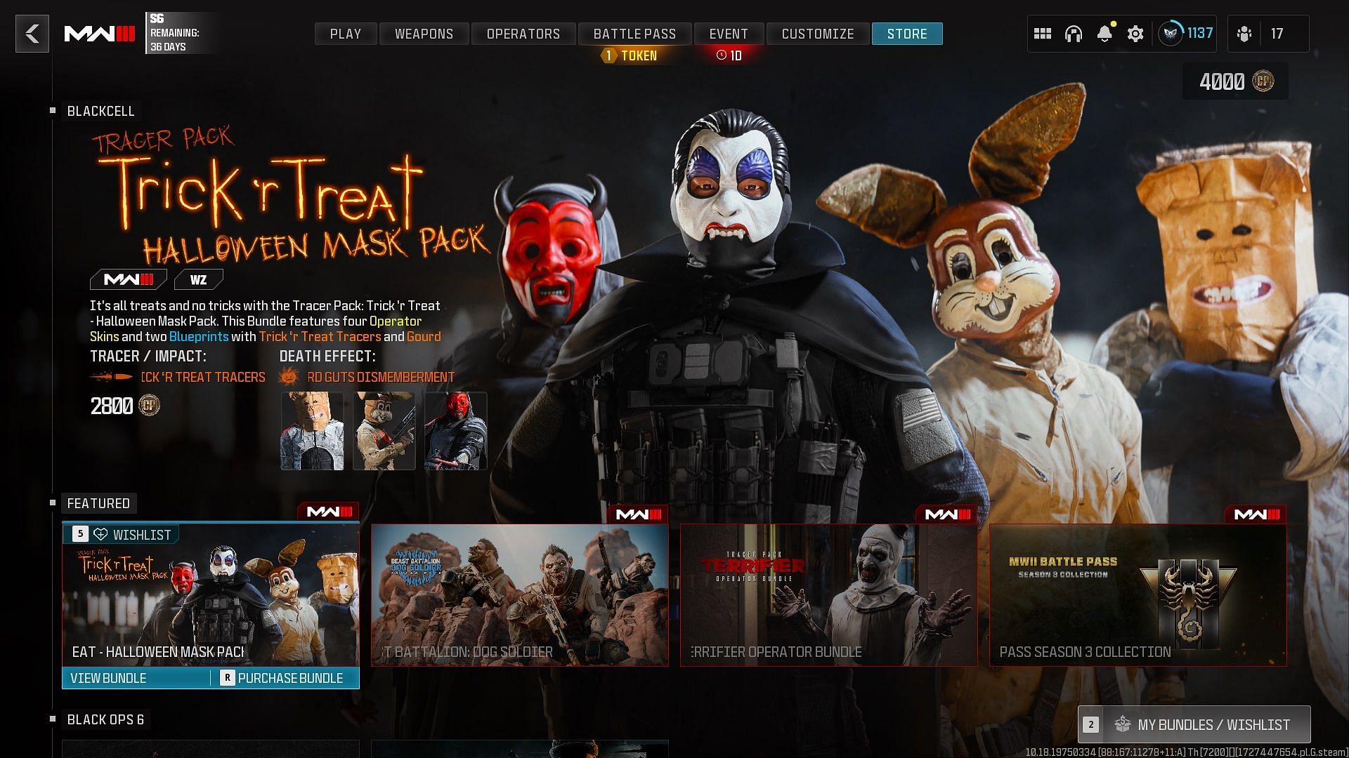 Discussing the price of the Trick &#039;r Treat Halloween Mask Tracer Pack in MW3 and Warzone (Image via Activision)