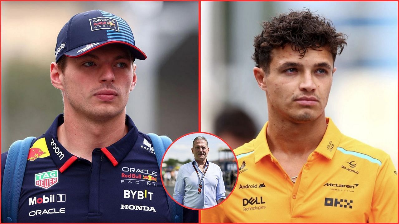 In Picture: Max Verstappen, Lando Norris (L-R), Jos Verstappen (Circle). Credit: Getty Images.