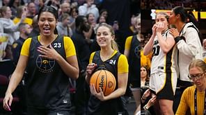 "What're you guys doing here?": Iowa's Jada Gyamfi cries as she reunites with former Hawkeyes star Gabbie Marshall and Kate Martin