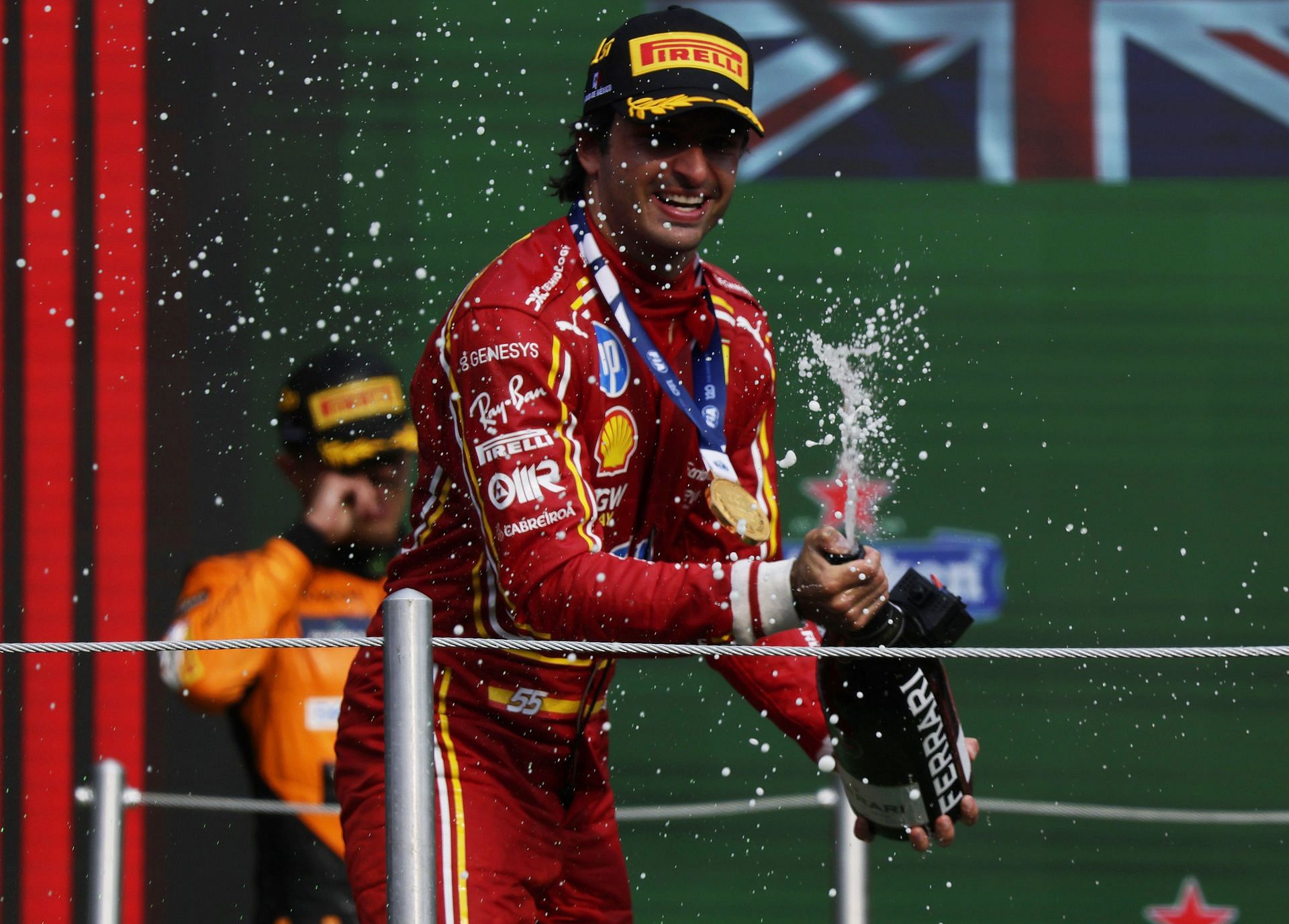 Carlos Sainz, a Ferrari driver, wins the 2024 Mexico City Formula 1 Grand Prix in Mexico City, Mexico, on October 27, 2024. (Photo by Gerardo Vieyra/NurPhoto via Getty Images)