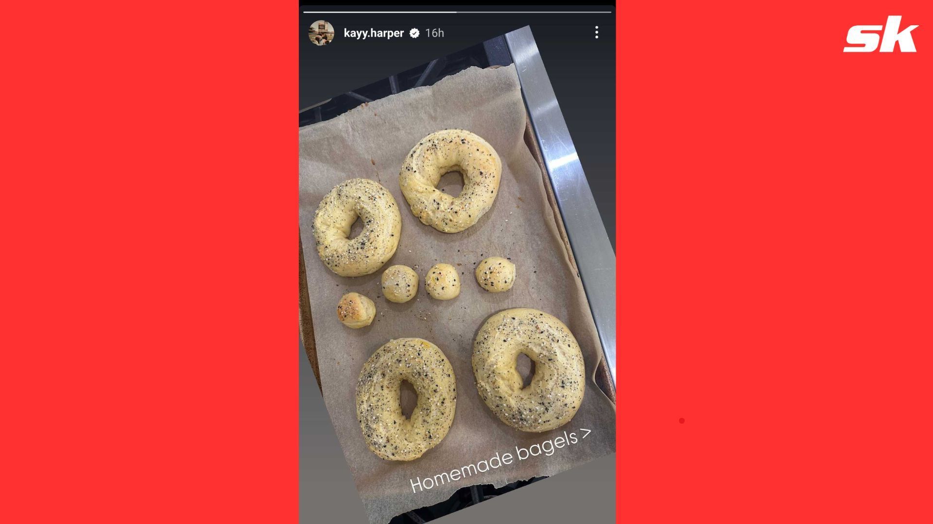 Kayla Harper baked some homemade bagels as per her Instagram (Instagram/kayy.harper)