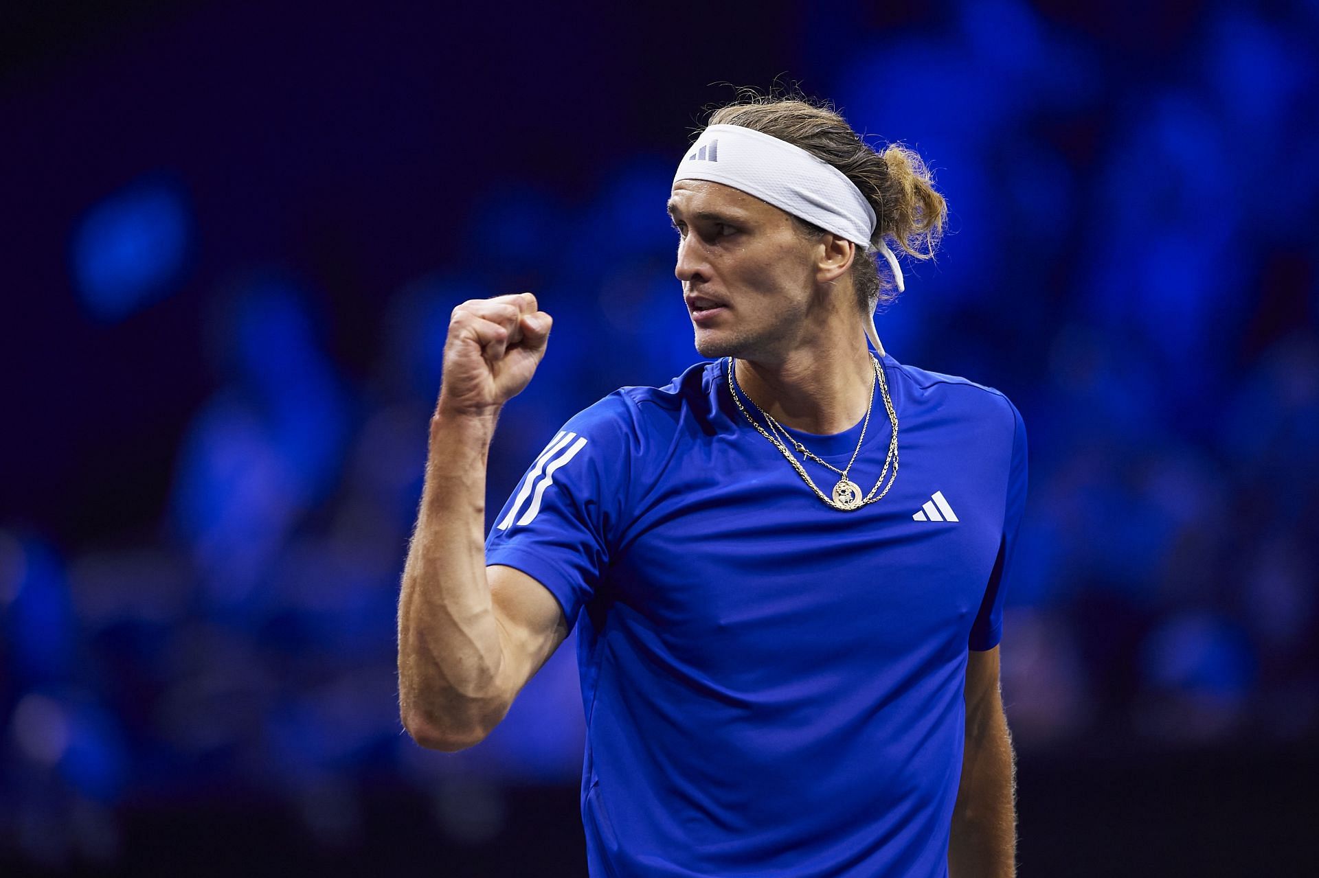 Zverev celebrates a point in the Laver Cup (Image via Getty)