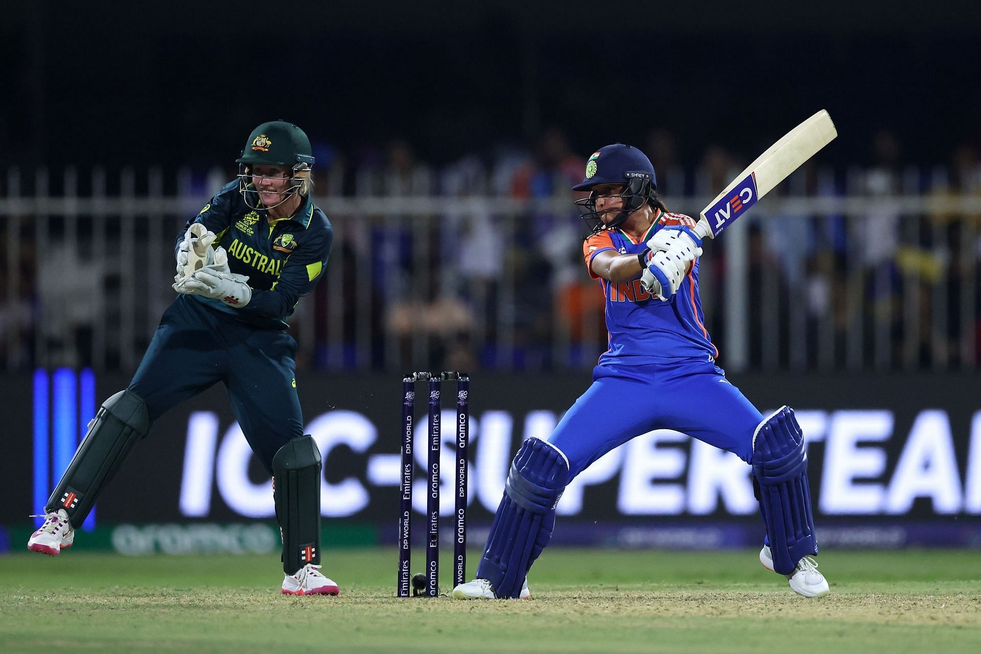 Indian captain Harmanpreet Kaur scored a valiant half-century against Australia. (Image Credits: Getty Images)