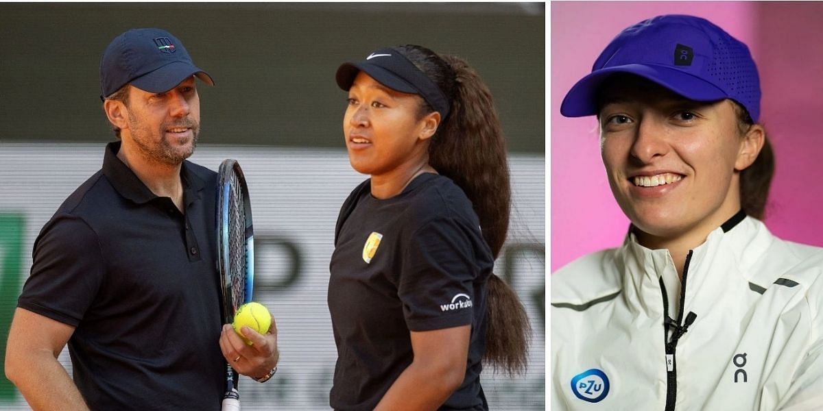 Iga Swiatek, Naomi Osaka and Wim Fissette 