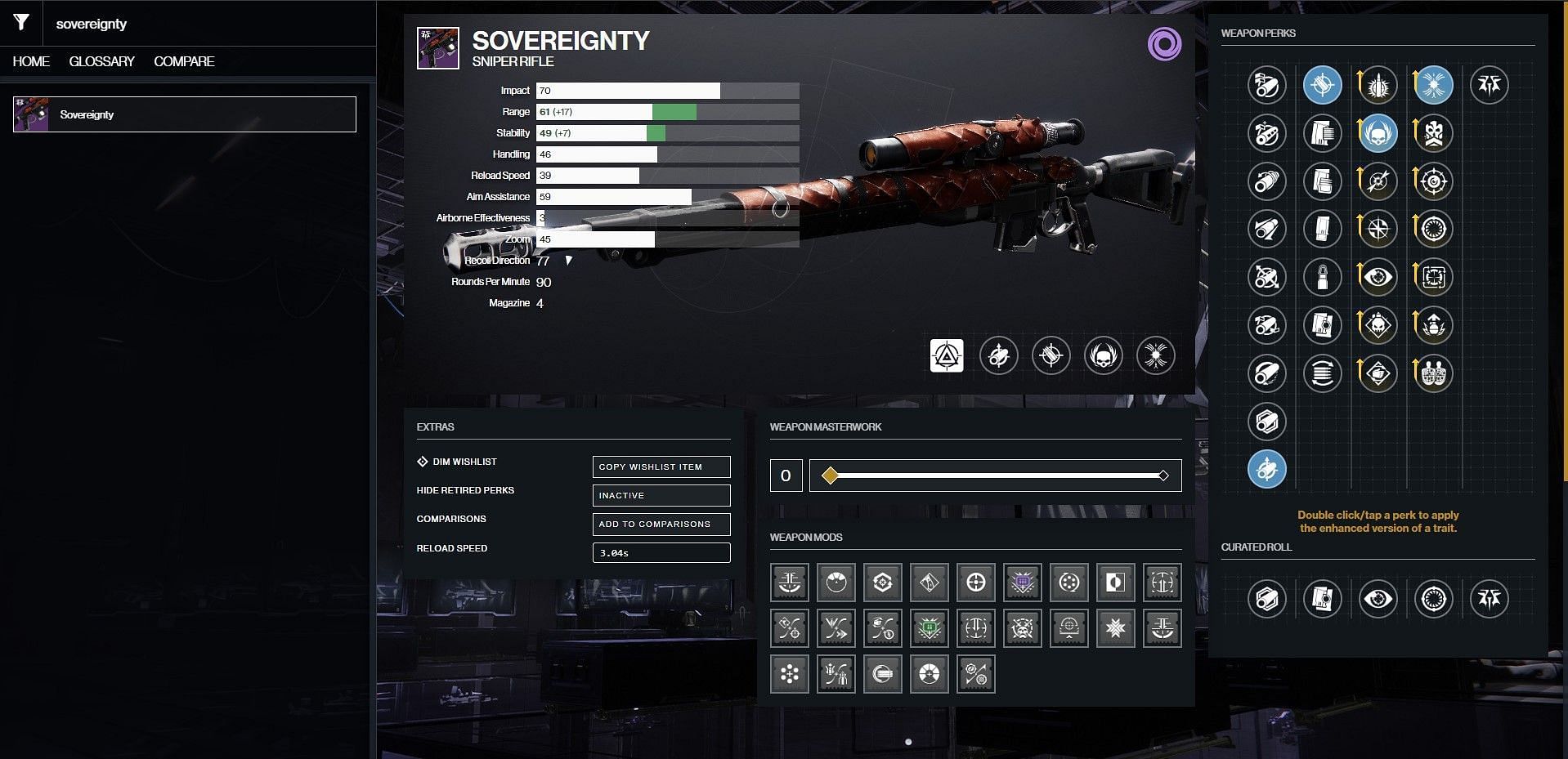 PvE god roll (Image via Bungie/D2 Gunsmith)