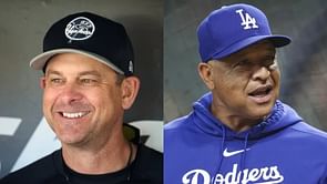 "You're a Trojan for life. You're a Bruin for four years" - Aaron Boone playfully teases Dave Roberts about college baseball days heading into WS