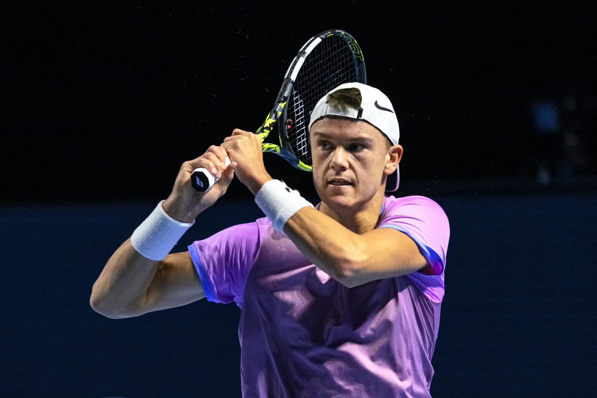 Holger Rune in action at the 2024 Swiss Indoors in Basel (Picture: Getty)