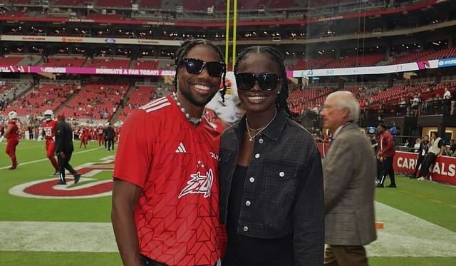 Noah Lyles and fiance, Junelle Bromfield - Source: Instagram