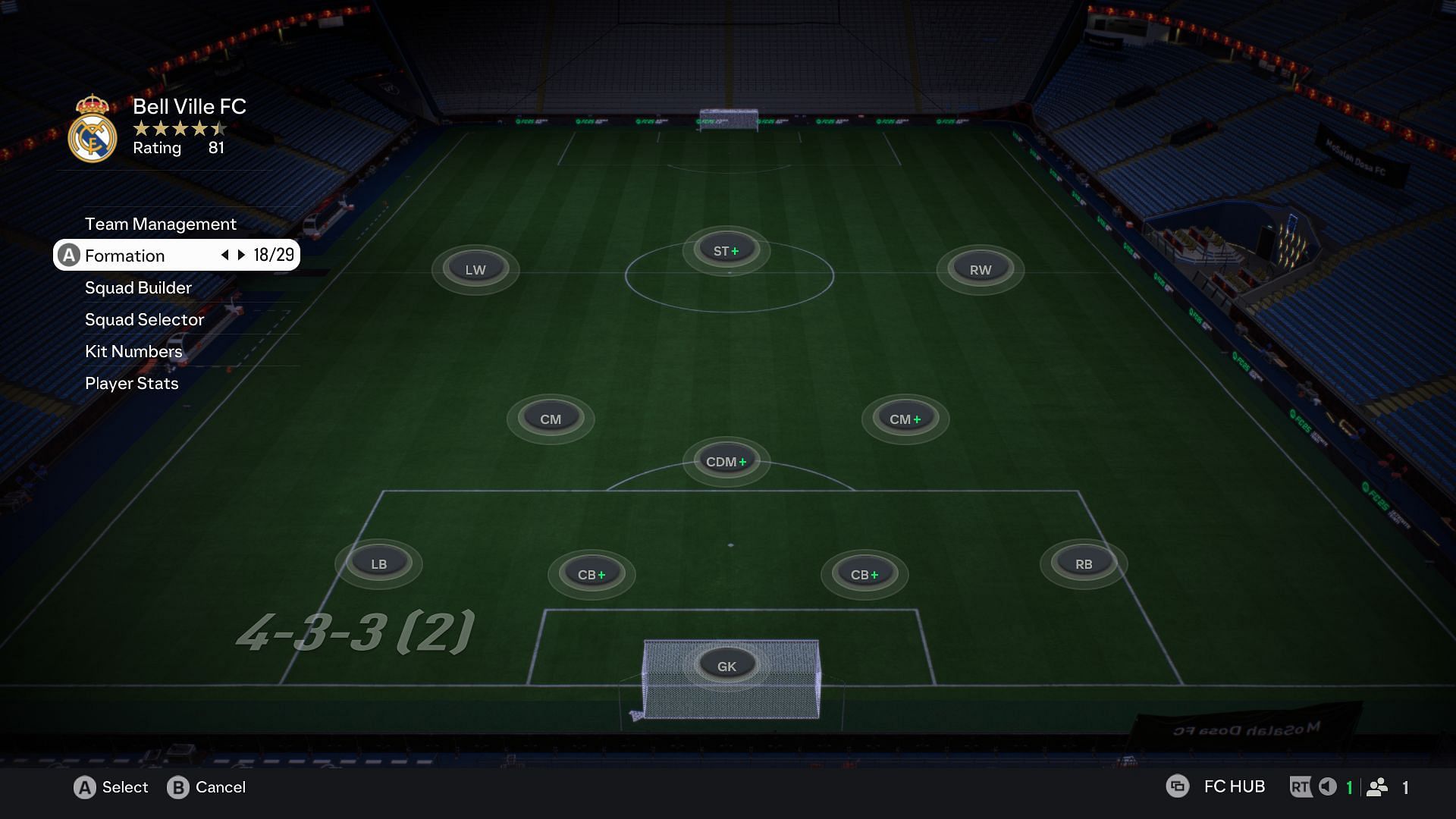 The famous 4-3-3(2) formation in EA FC 25 (Image via EA Sports)