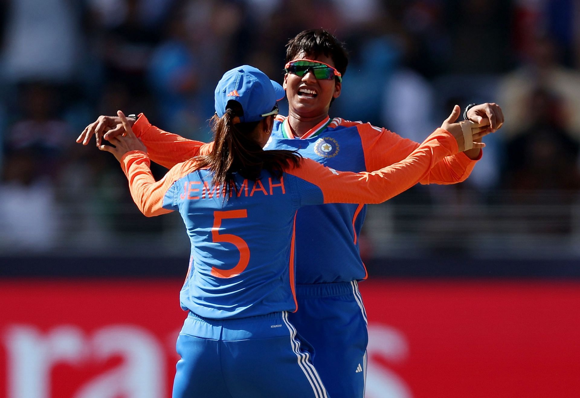 Deepti Sharma celebrating her first wicket in this edition of the Women's T20 World Cup.