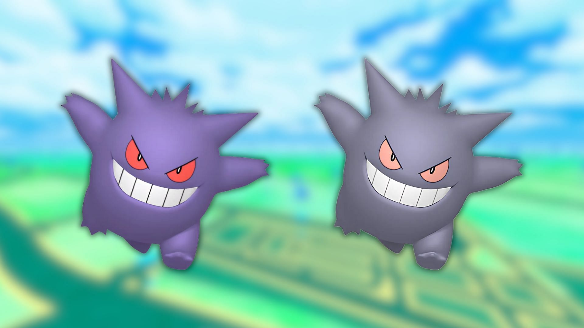 Gengar and its shiny variant (Image via The Pokemon Company)