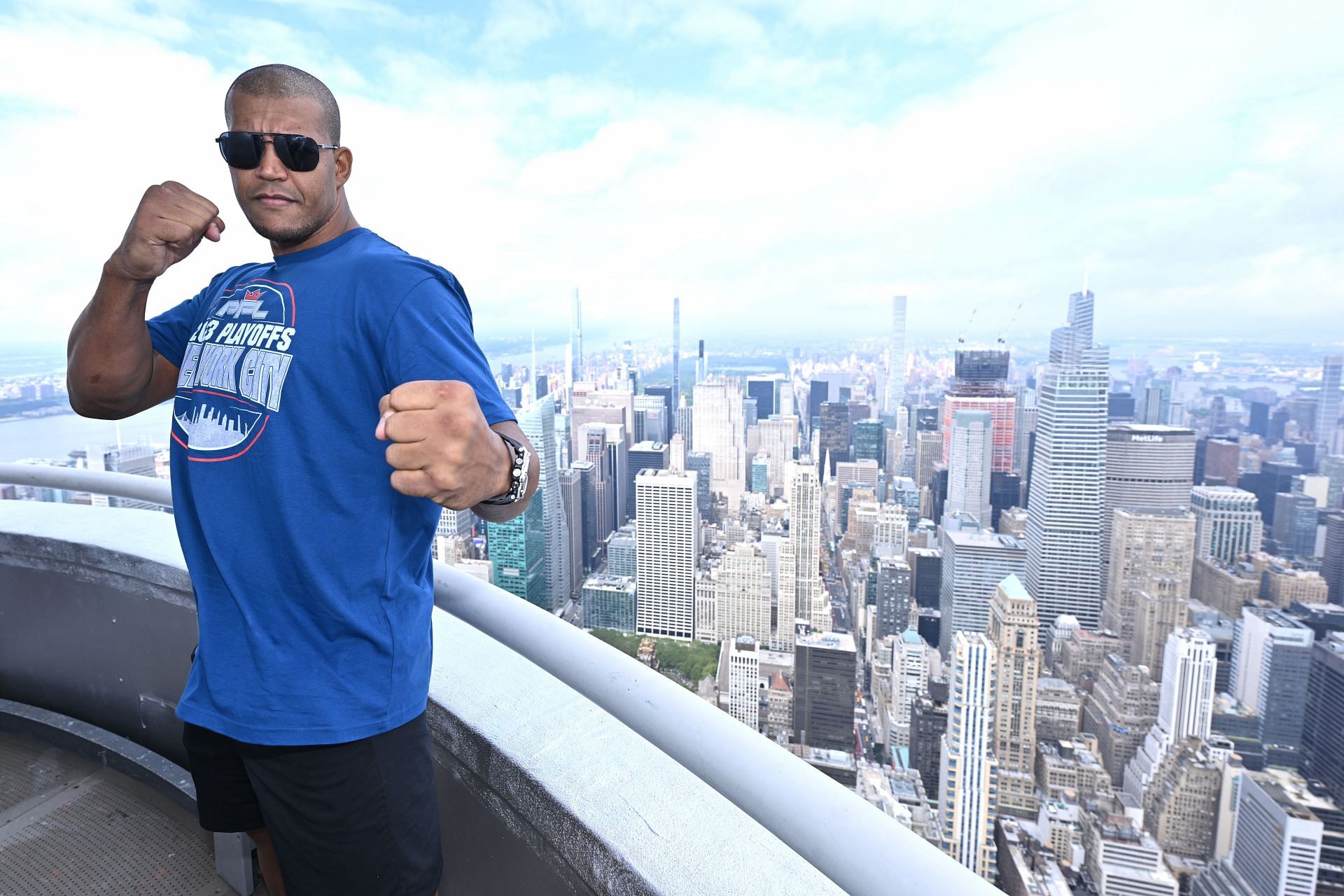 Renan Ferreira, Maurice Greene, Larissa Pacheco and Olena Kolesnyk Visit the Empire State Building for Professional Fighting League Face-Off