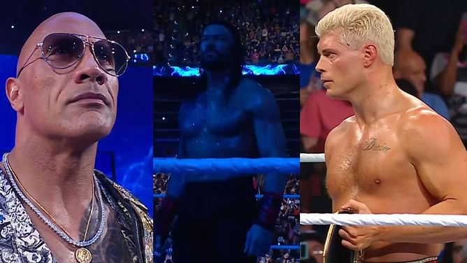 The Rock sends three-word message after interrupting Roman Reigns and Cody Rhodes at WWE Bad Blood