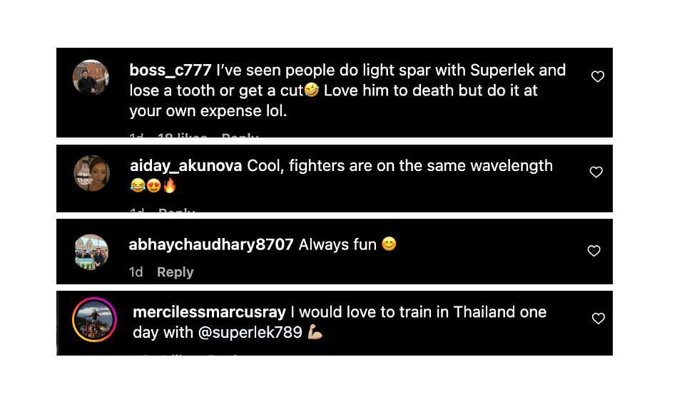 Screenshot of fans&#039; comments. [ONE Championship/Instagram, screenshot]