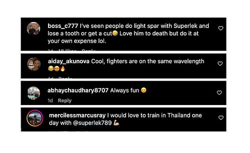 Screenshot of fans' comments. [ONE Championship/Instagram, screenshot]