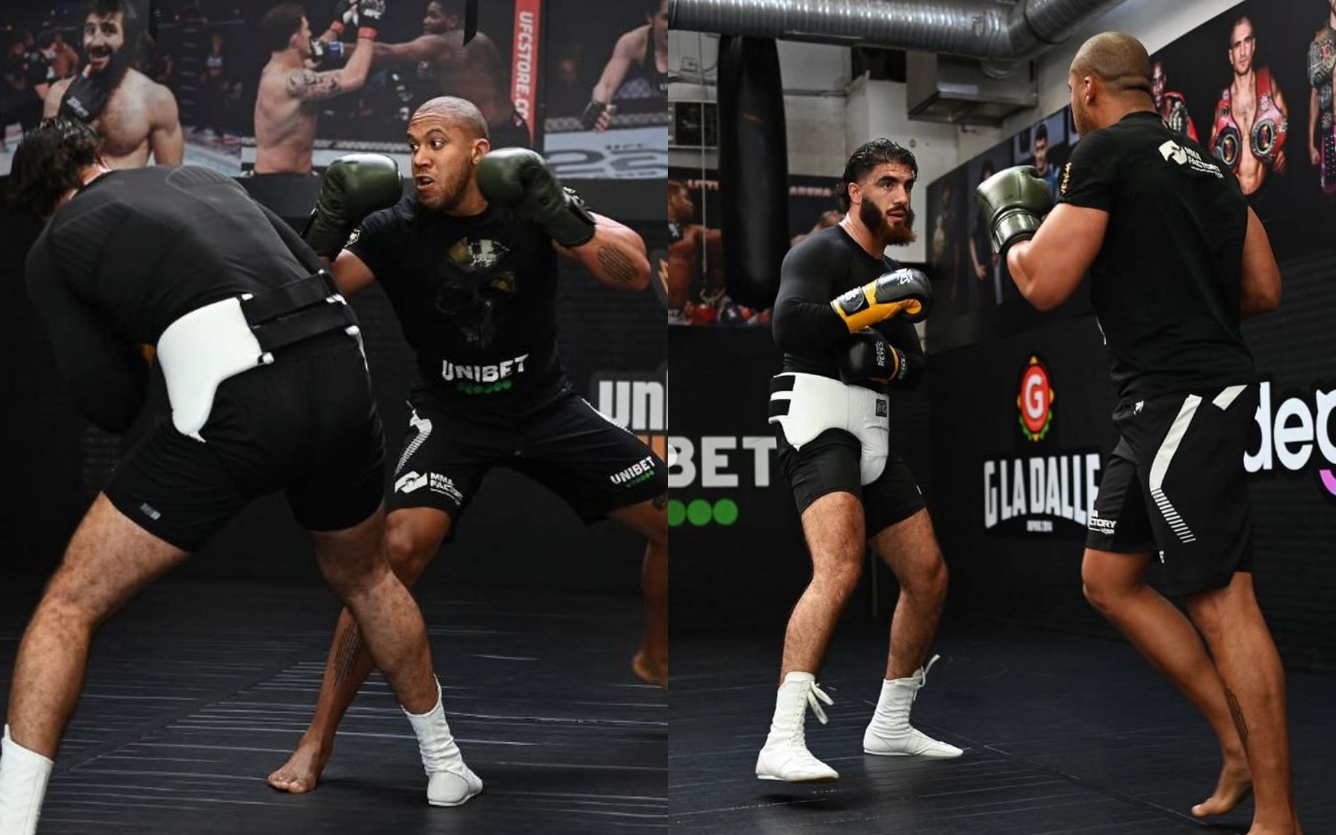 Ciryl Gane (right) sparring with Mourad Aliev (left). [Image credit: @ciryl_gane on Instagram]