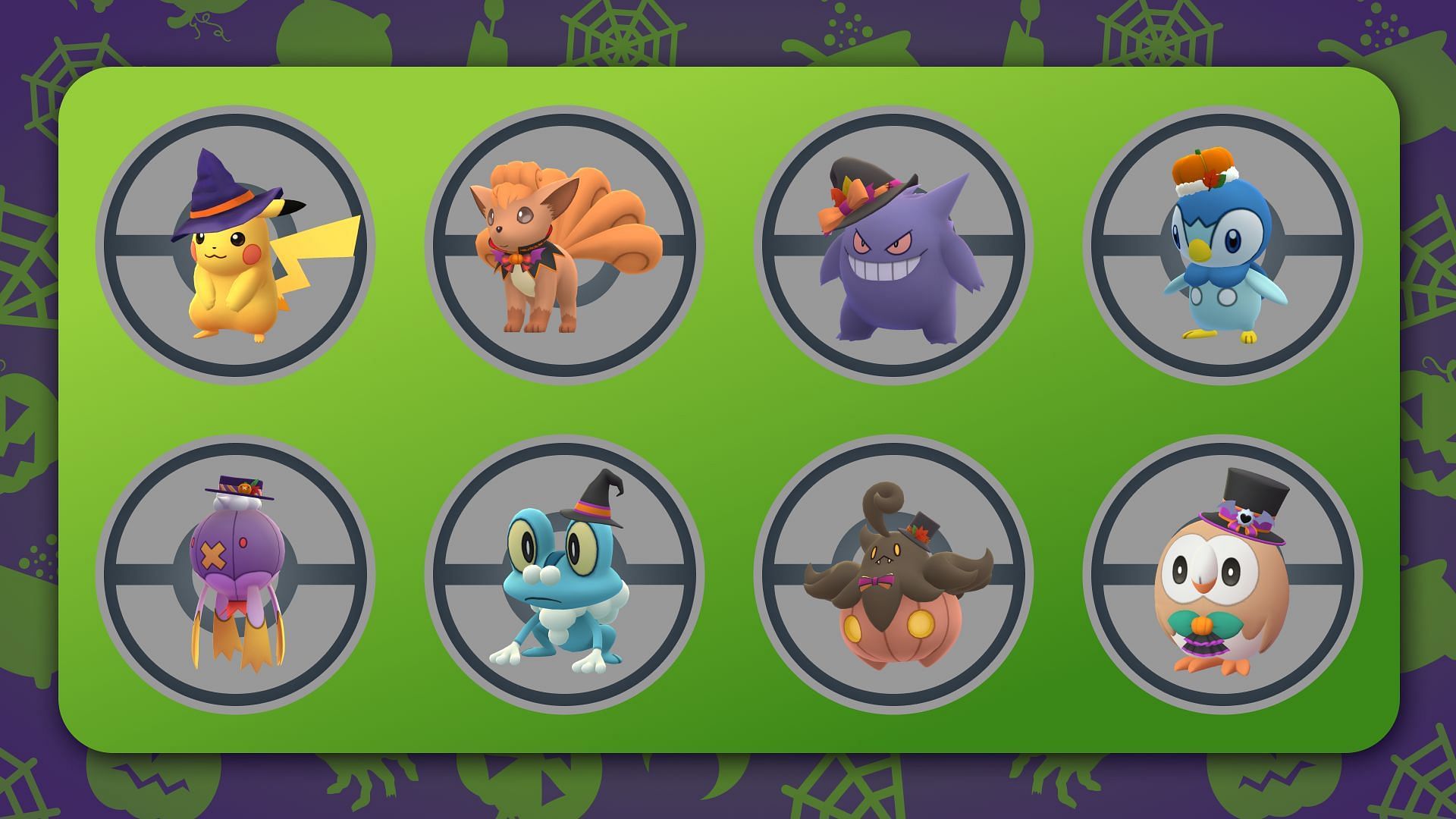 Some of the creatures featured in Pokemon GO Halloween Part 2 in 2024 (Image via TPC)