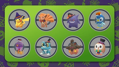 Some of the creatures featured in Pokemon GO Halloween Part 2 in 2024 (Image via TPC)