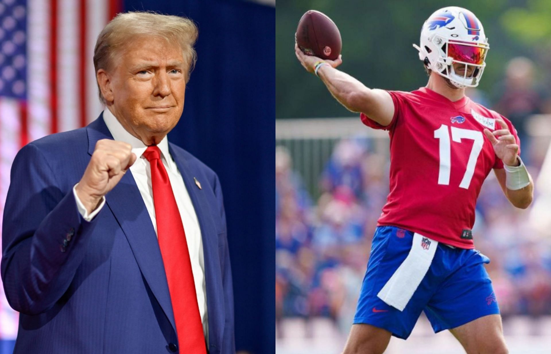 Donald Trump delivers high praise for Josh Allen, reveals how close he came to buying Buffalo Bills (Credit: IG/realdonaldtrump, joshallenqb)