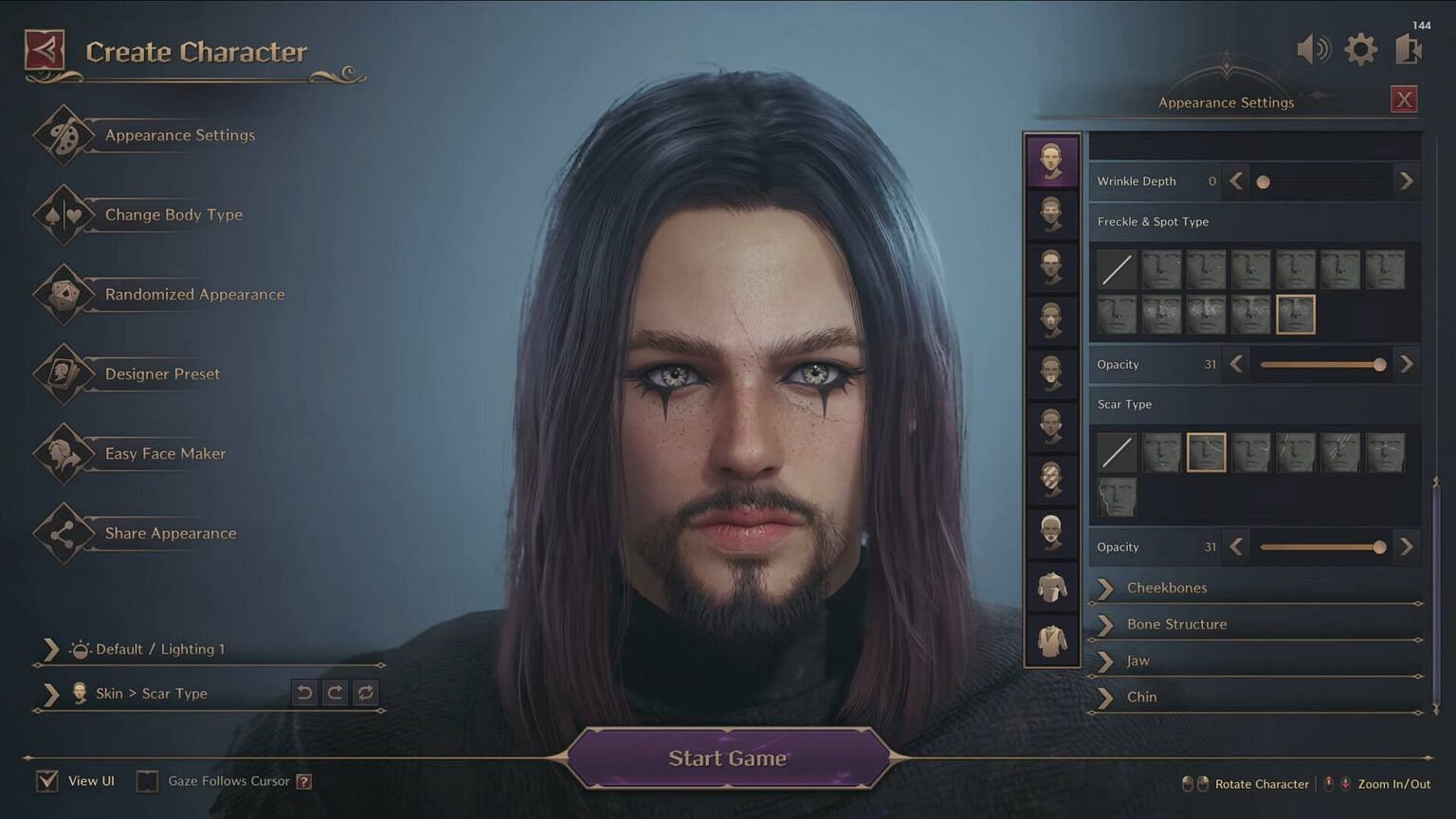 Easy Face Maker menu in Throne and Liberty (Image via NCSOFT)