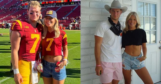 PIC: USC QB Miller Moss’ GF Sofia Hildebrand shows off viral phone cover via latest mirror selfie