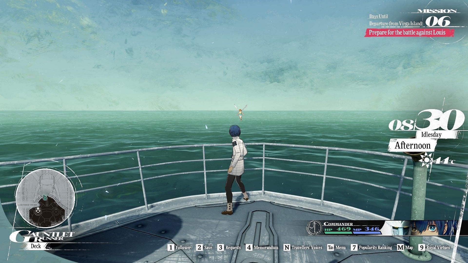 The deck where the Fishing activity can be started in Metaphor ReFantazio (Image via Sega)