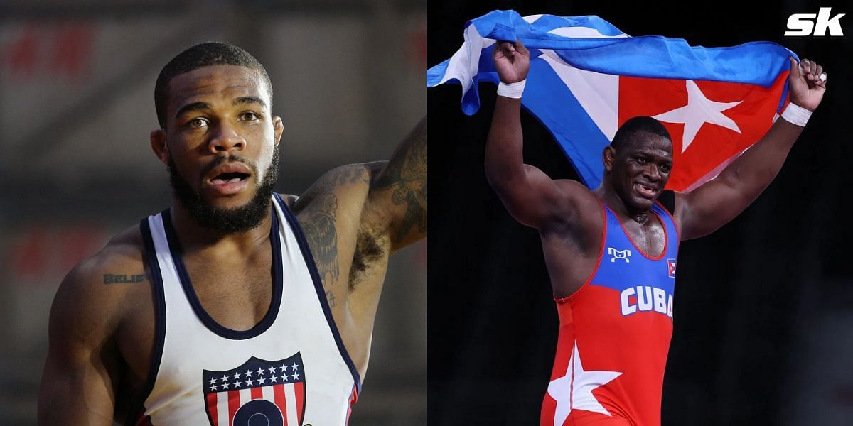 Jordan Burroughs takes inspiration from five-time Olympic medalist  Mijain Lopez. (Images by Getty)