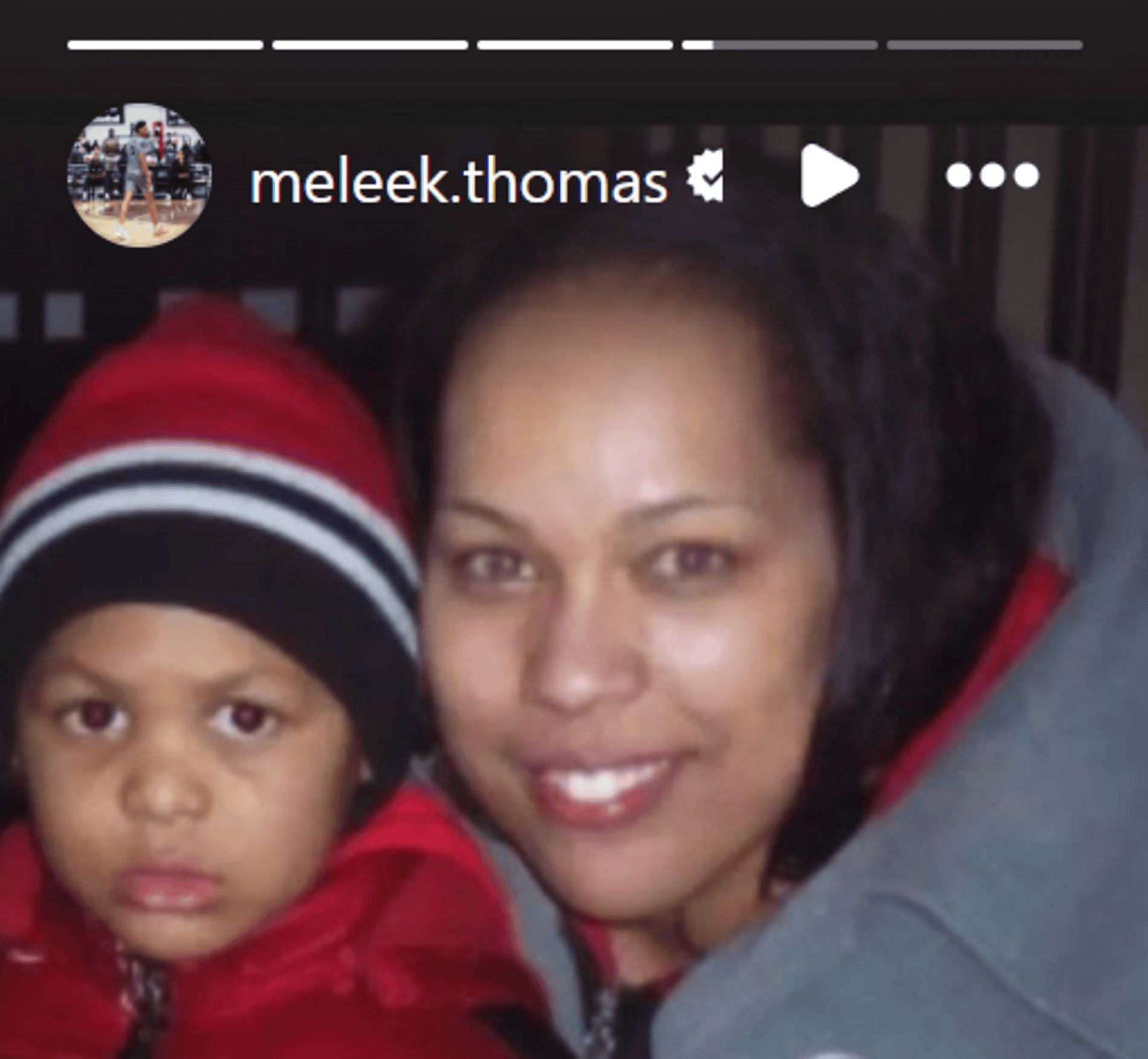 Meleek Thomas with his mother, Iesha