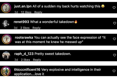 Screenshot of fans' comments