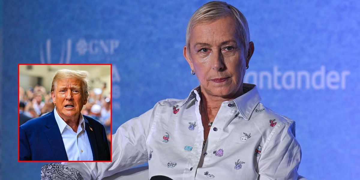 Martina Navratilova, Donald Trump (inset) (Images via GETTY)