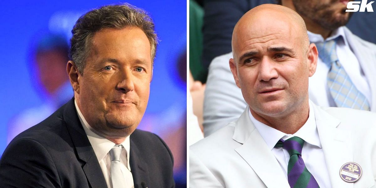 Piers Morgan (L) and Andre Agassi (R) (Image Source: Getty)