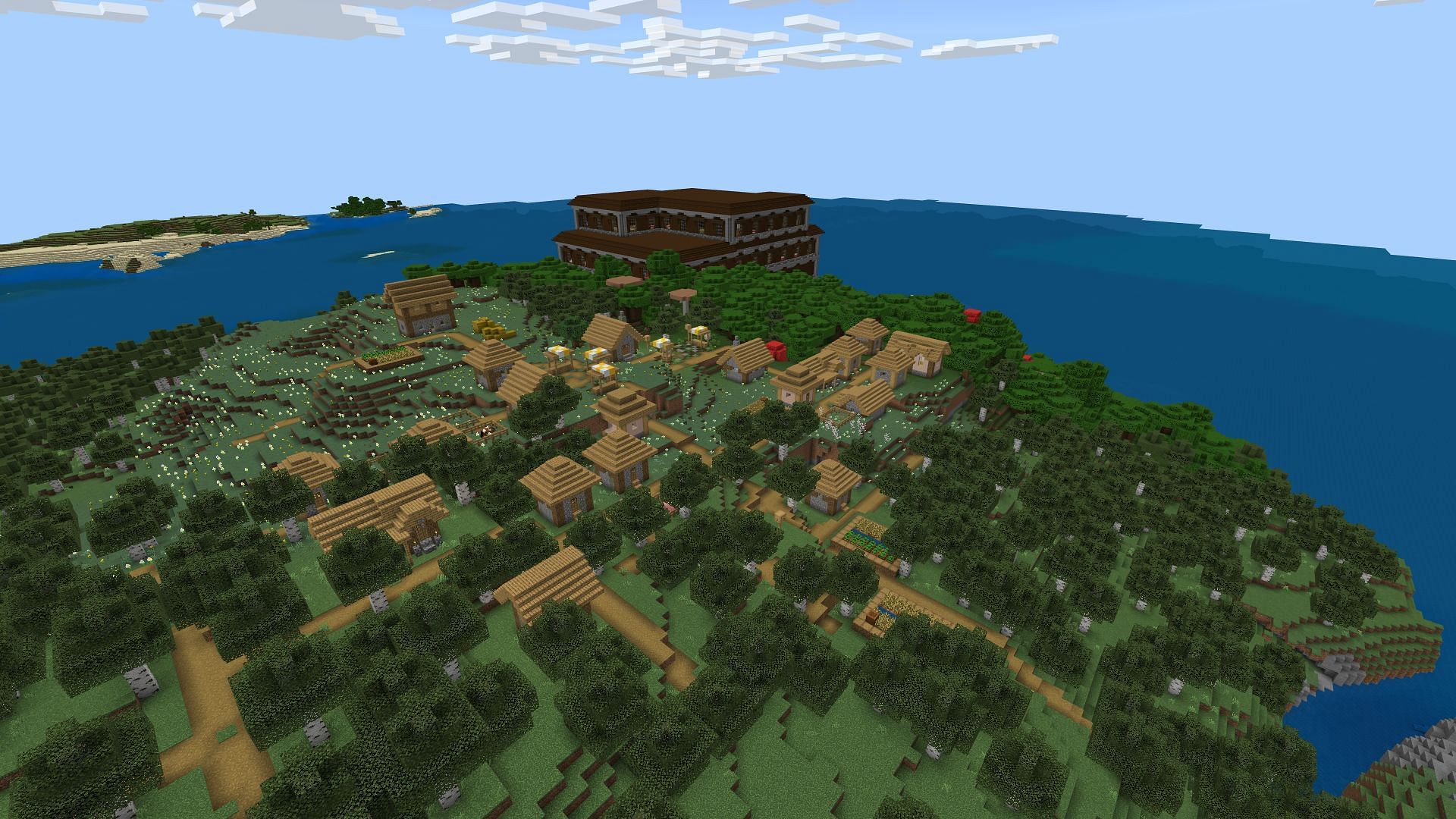 Explore village and mansion in this seed (Image via Mojang)