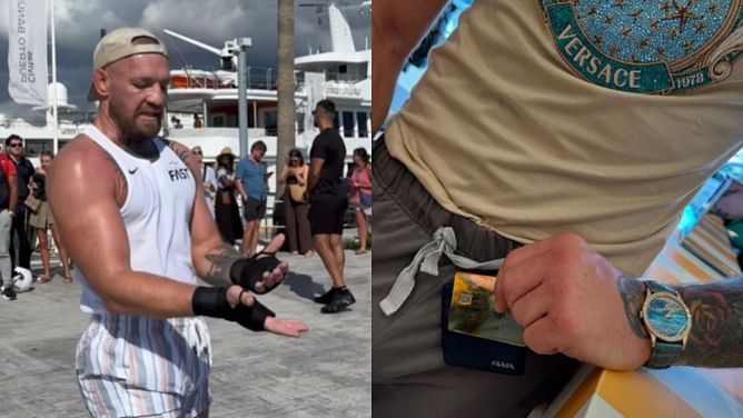 In Photos: Conor McGregor shows off $115,750 Patek Phillipe watch and does pad work before taking stroll with Dee Devlin