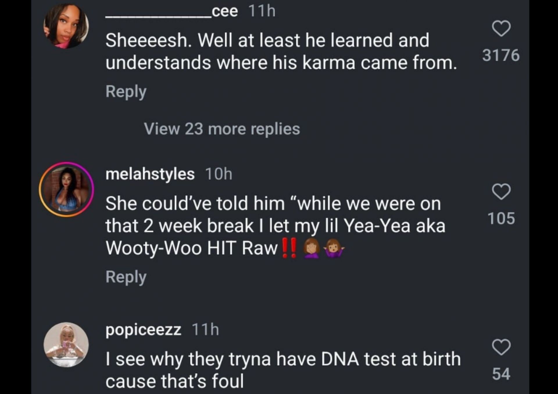 Netizens react to the paternity test drama (Image via Instagram)