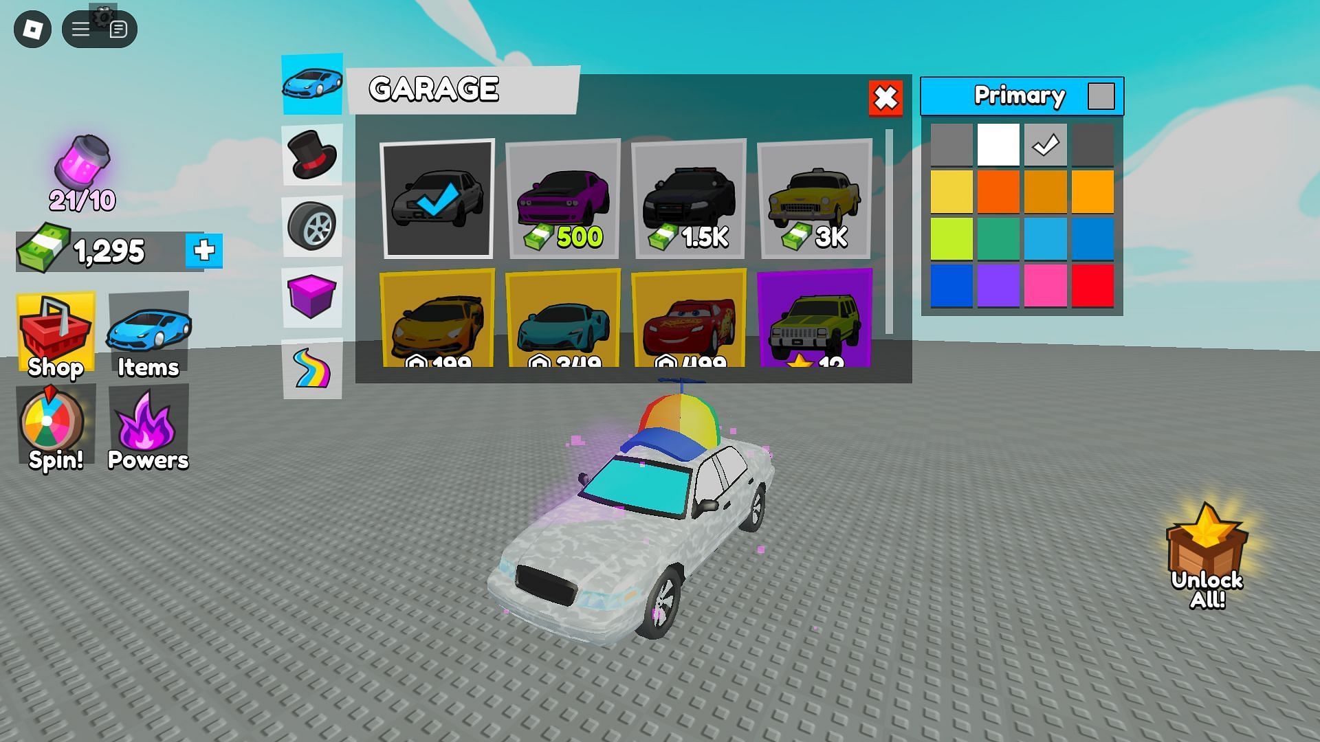 Use cash to unlock new vehicles (Image via Roblox)