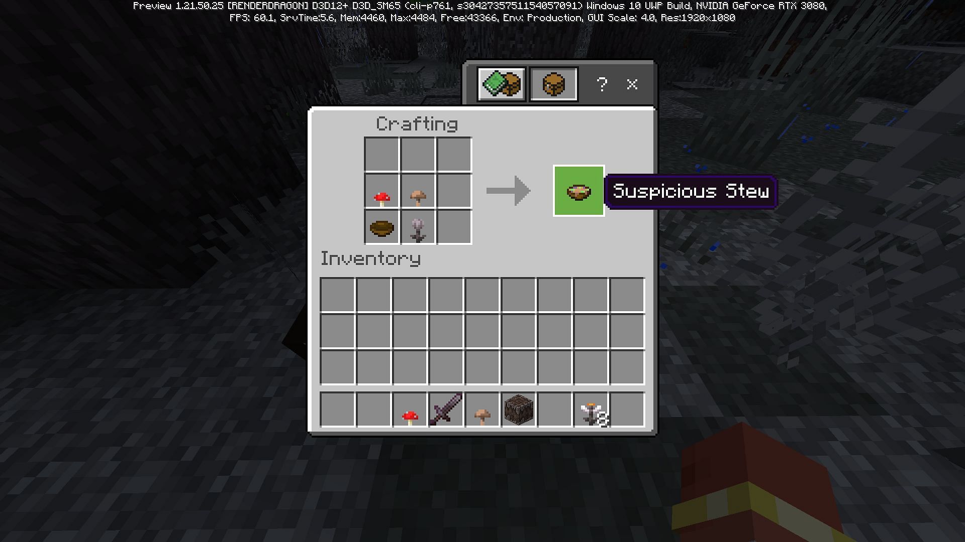 This is how you can craft suspicious stew in Minecraft (Image via Mojang Studios)