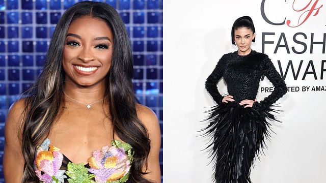 Simone Biles catches Kylie Jenner