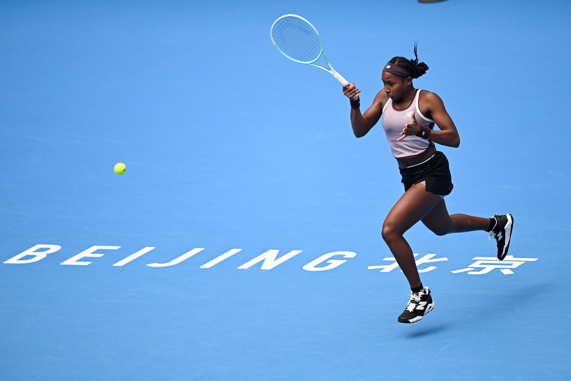 Gauff plays a potent forehand in the 2024 China Open - Day 13 - Source: Getty