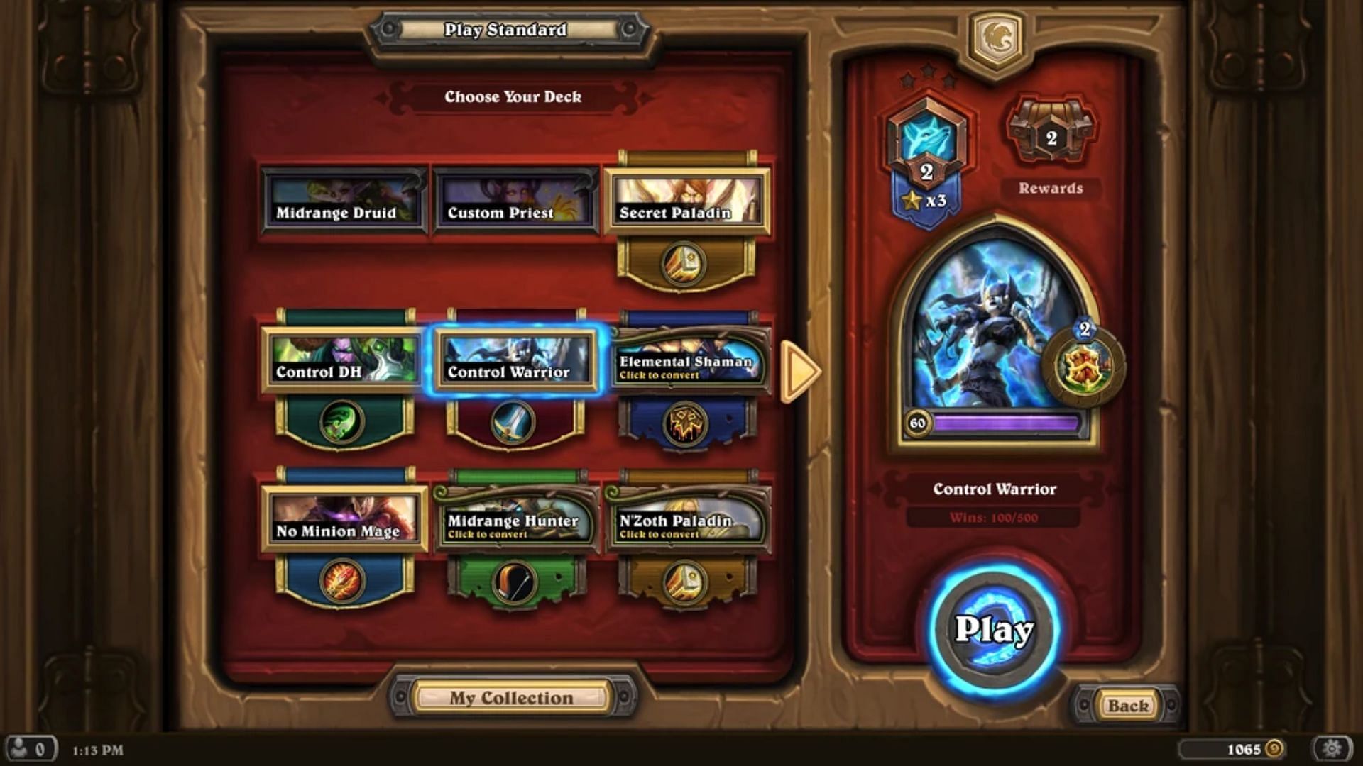 All Hearthstone decks are built around a specific class (Image via Blizzard Entertainment)