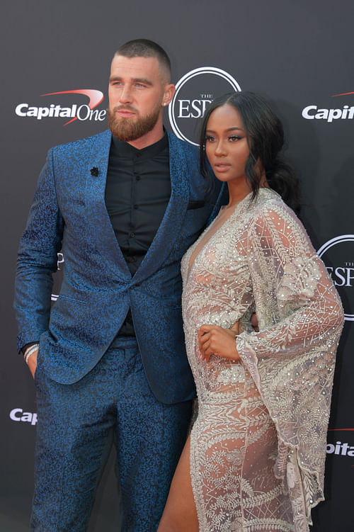 Travis Kelce and Kayla Nicole at the 2018 ESPYS Red Carpet - Source: Imagn