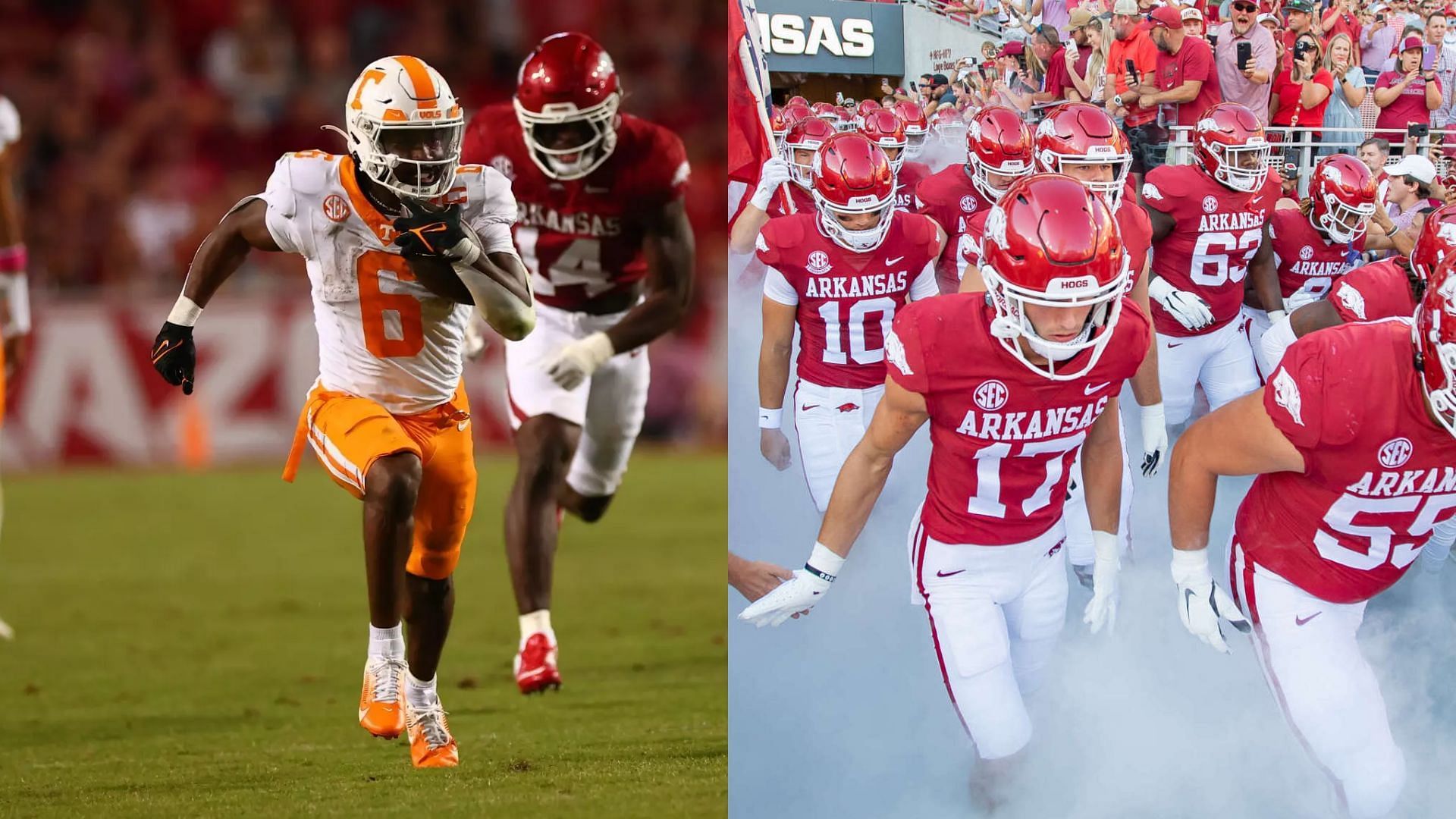 Images courtesy of Tennessee &amp; Arkansas Athletics