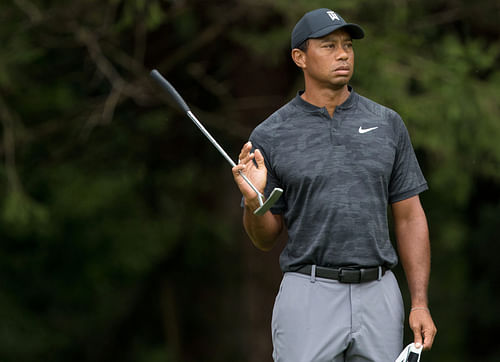 In Picture: Tiger Woods twirling his club (Source: Imagn)