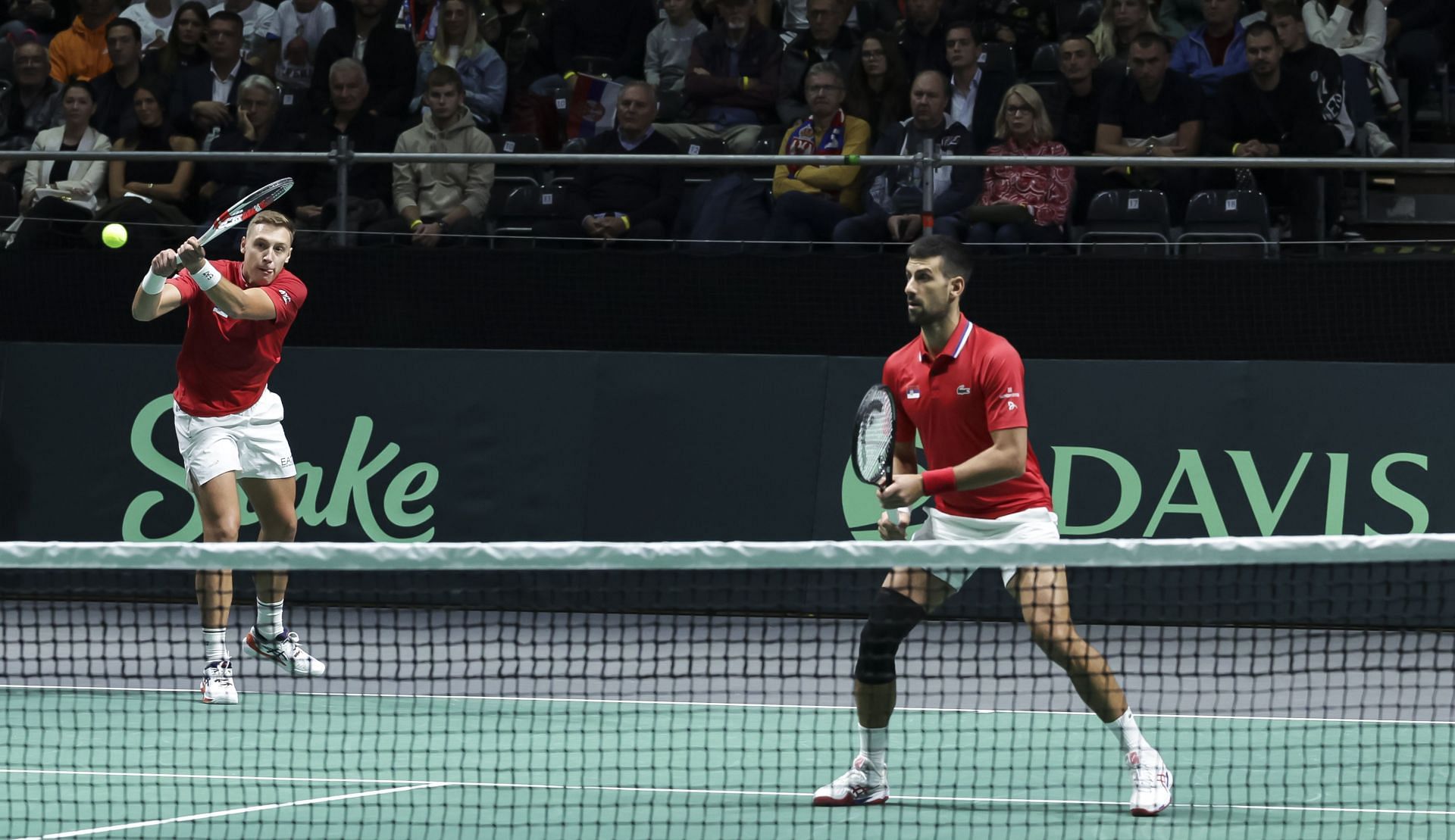 Novak Djokovic in action at the Davis Cup - Source: Getty