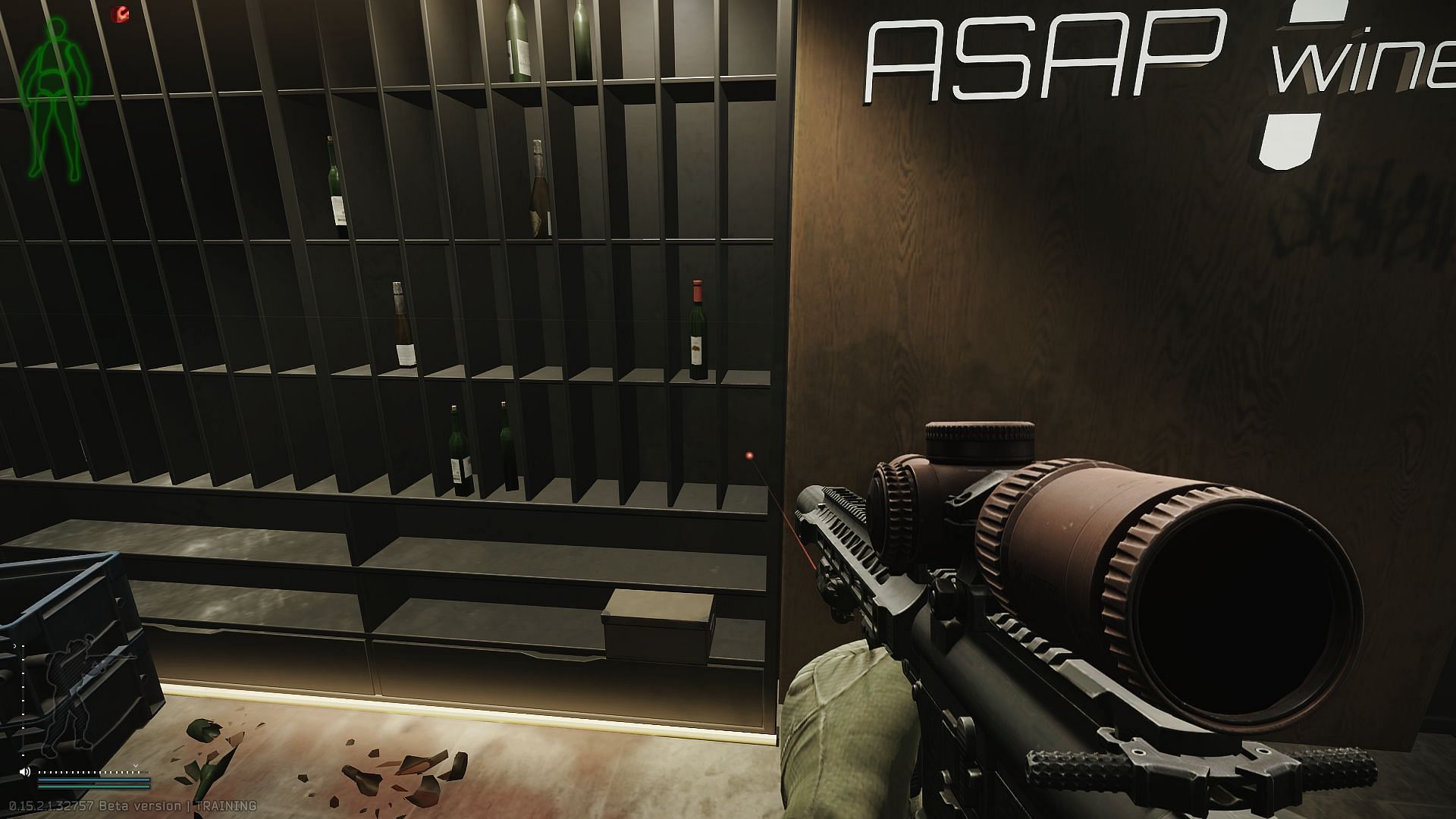 The bottle will spawn where the laser is pointing (Image via Battlestate Games)